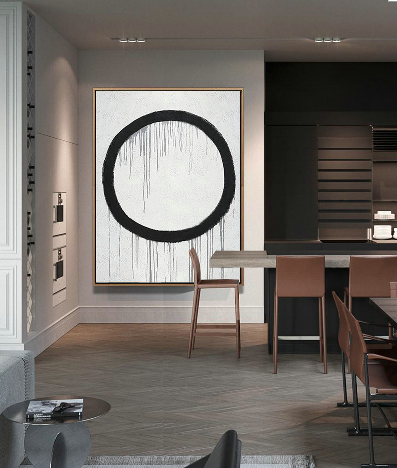 Large Abstract Art Handmade Painting,Hand-Painted Black,Modern Art Abstract Painting